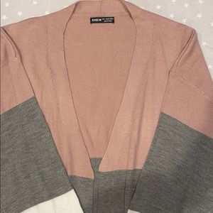 Knee length open front cardigan sweater